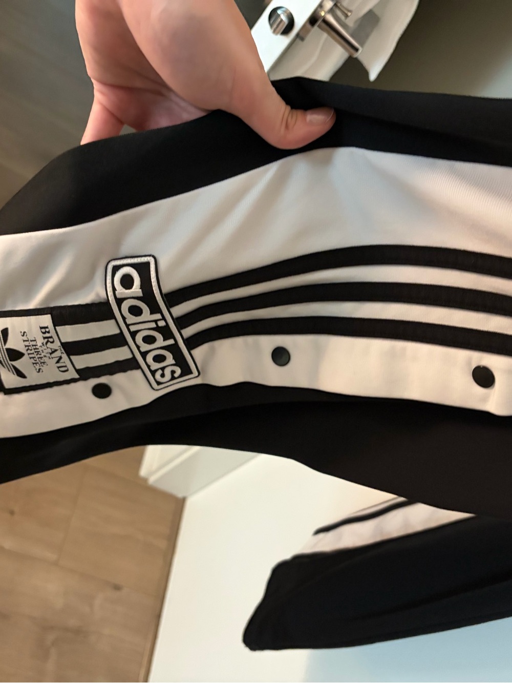 Adidas Black and White Athletic Track Pants - Picture 2 of 6